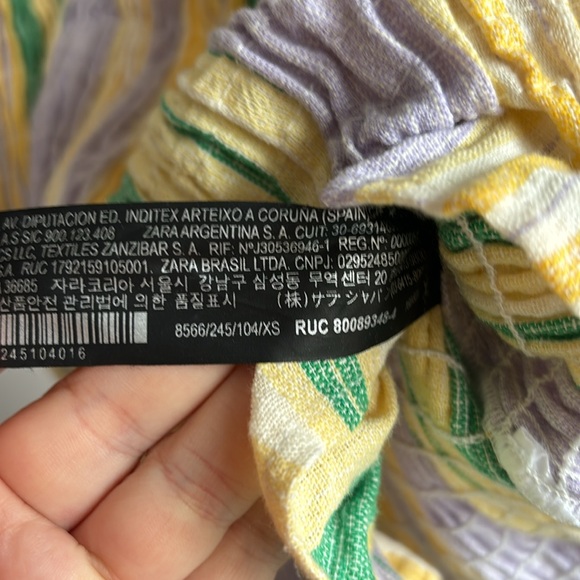 NWT Zara Women's The Valery Dress Pastel Striped Smocked Mini Size XS - Picture 7 of 7